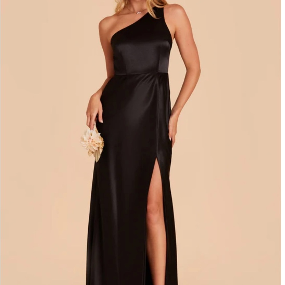 Birdy Grey Satin Black Kira Dress